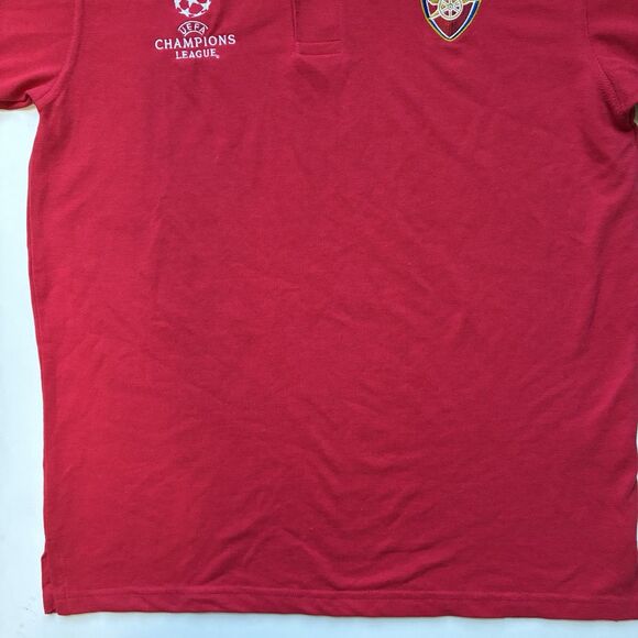 Arsenal FC Futbol UEFA Polo Shirt Men Medium Red Soccer Premier League Logo - Picture 4 of 9